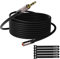 Mygatti Cavo di prolunga jack Aux 3,5 mm(10 Metri),cavo audio stereo Maschio a femmina,Nero,OFC,cavo di prolunga per cuffie,smartphone,tablet(con 5 fascette per cavi)