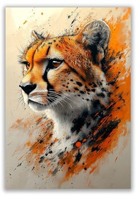 TZKRWRH Leopard Bild Poster & Kunstdrucke Prints, Abstrakt modern Leopard Bild Hochkant Bilder Leinwand Kunstdruck Leinwand Bild auf Leinwand Bild Leopard 50x70cm Ungerahmt