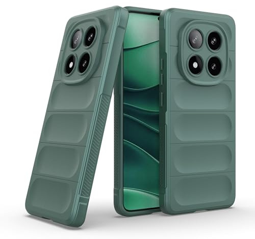 LBH Handyhülle für Xiaomi Redmi Note 14 Pro 5G Schutzhülle Case Cover Bumper Anti-Schock Stoßabsorbierende Hülle Robust Stoßfest Kratzfest rutschfest GripLine Grün