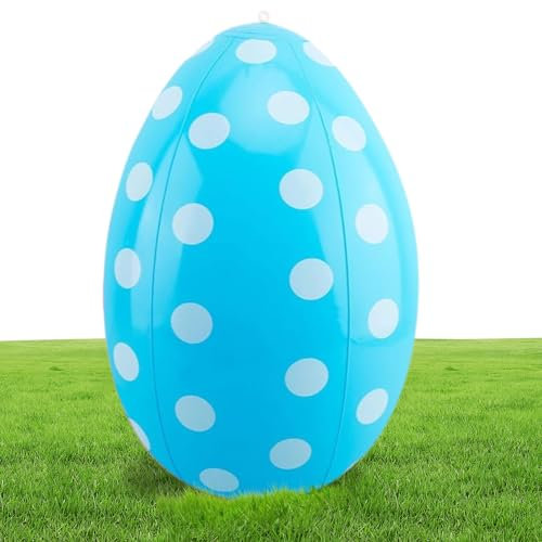 Aufblasbare Ostereier,Aufblasbare Ostereier-Dekorationen,40 cm Groß Aufblasbar Ostern Ballons,PVC, Aufblasbare Ostereier für den Außenbereich für Rasen, Garten, Terrasse (Blau)