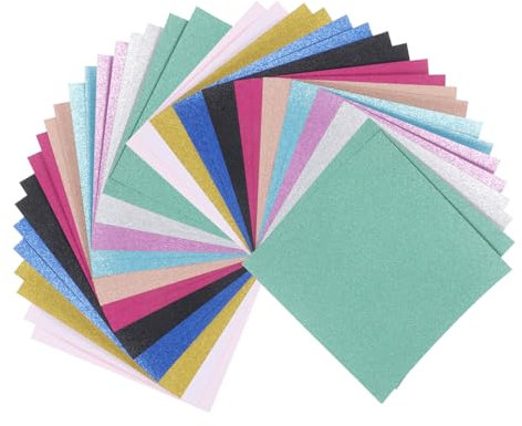DIYEAH 40 Blatt Goldpulverpapier Schüttgut funkelnd glänzend schimmern bunt Glitzerpapier-Karton glitzerndes Origami-Papier Glitzerpapierkarton weiß Glitzerkartonpapier Glitzerpulver