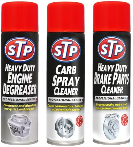 STP Automotive Cleaning Kit – 500ml Carb Cleaner, Engine Degreaser & Brake Parts Cleaner – Essential Car Maintenance & MOT Vehicle Maintenance Pack