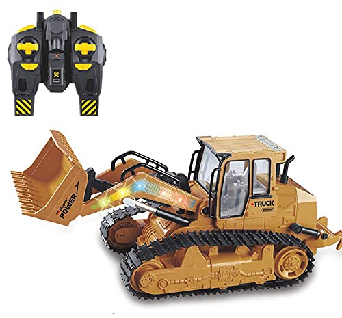 QIYHBVR Ferngesteuerter Bulldozer Rc Spielzeug-LKW, Maßstab 1:14 RC Baufahrzeuge Frontlader Track Baufahrzeuge LKW Für Jungen Mädchen Kinder