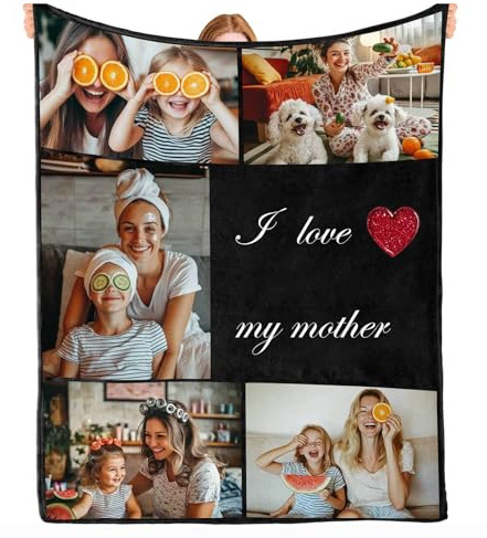 Personalisierte Decke 130x150 cm Fotodecke Selbst Gestalten, Custom Decken Personalisiert Decke mit Foto Bedrucken Kuscheldecke Flauschig Flanell Decken für Paare Familie Haustier Sofa Schlafzimmer