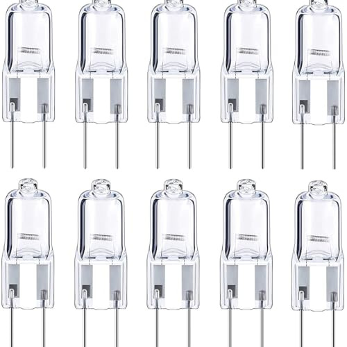 QIROGKC G6.35 Halogen Bulb 12v 5w-100w High CRI 100 Halogen Cycle Quartz Glass Bulb for Precision Instruments and Projection Systems(10PCS/100W)
