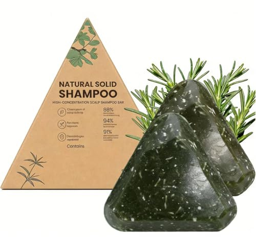 Yoracare Rosmarin Shampoo, Yoracare Korean Scalp Revival Bar, Natürliche Anti-Haarausfall Organische Festes Shampoo für Haarwachstum, Rosmarin Wasser Haare Seife für Frauen und Männer (2PC)