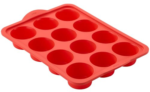 Judge Silicone Muffin Tray, Cupcake & Yorkshire Pudding Moulds (Berry) | 12 cup, non-stick baking, carbon steel frame. For egg bites & fairy cakes. PFOA-free, oven safe to 220°C, freezer safe.