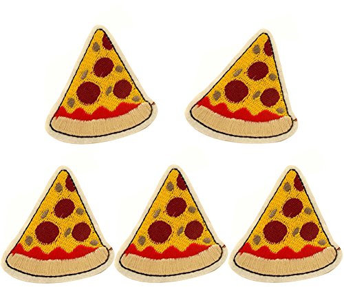 xunhui Pizza Patch für Kleidung Eisen auf Patch Sew Aufnäher Cute bestickt Stoff Kleidung Badge Garment DIY Bekleidung Zubehör 5 PCS 5,8 cmx6.2 cm