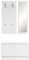 FineBuy Wand-Garderobe Salerno mit Garderobenpaneel Spiegel & Schuhkipper 80 cm breit 27 cm Schmal, Flurgarderobe Klein Garderobenset Modern Schuhschrank Flur Holz, Garderobe Platzsparend