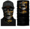 ShopINess Unisex Schlauchschal Halswärmer Neckwarmer Multifunktions schlauchtuch totenkopf für Motorrad Bikes Sport Festival Halloween Karneval - Totenschädel (Gold)