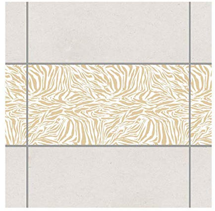 Fliesen Bordüre Zebra Design Light Brown 30x60 cm Beige, Setgröße: 6teilig