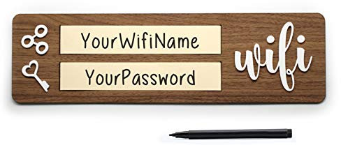 SIGNS - WiFi Password Cartel Guest Login - Design Placa en relieve (LOG02)