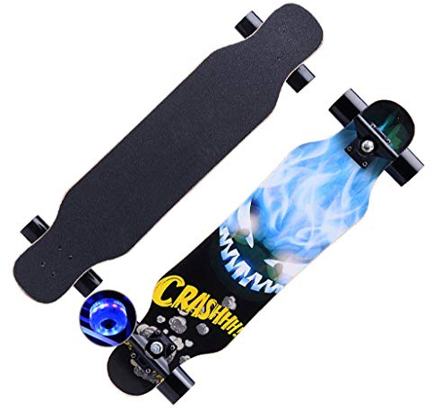 Skateboard Freistil Tanzen Longboard Cruiser Board, mit LED-Licht Räder für Kinder Jungen Mädchen Erwachsene Jugendstandard Skateboards