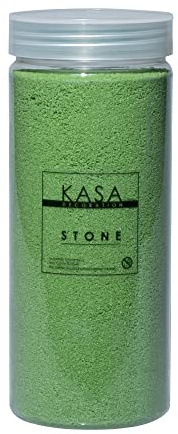 KASA DECORATION Gefärbter Sand Grün für Dekorationen 1120 g, 11 dekorative Farben in starren Dosen mit Schraubverschluss, dünn 0,2-0,6 mm, ideal für Ihre Dekorationsideen