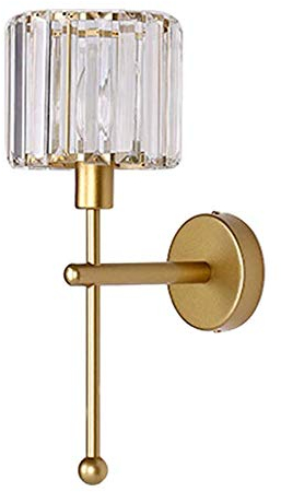 MZStech E14 Lámparas de pared de estilo minimalista moderno Iluminación, Lámpara de pared de cristal transparente, Apliques de pared para pasillos, Lámparas de pared de noche para dormitorio (Dorado)