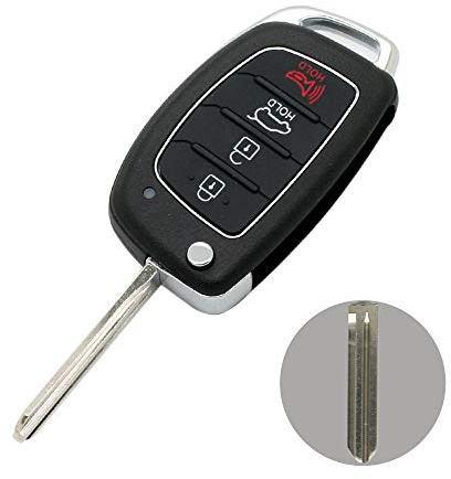 BROVACS Replacement Key Shell Compatible with HYUNDAI ix35 Santa Fe i30 4 Button Keyless Entry Remote Flip Key Case Fob PG183B