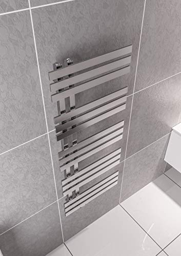 Mert ELEN Design Heizung Paneelheizkörper gerade elektrisch oder Warmwasser 1/2 Zoll Bad-Heizung 1200x500 Bad-Heizkörper Anschluss 50 mm chrom Handtuchhalter für Wandmontage