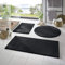 Taracarpet Badematte Fiona rutschfest waschbar Badezimmerteppich sehr weich und als Set kombinierbar Uni schwarz 120 cm rund