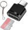 leizhan Type C Micro SD Card Reader with Keychain, USB C to Micro SD SDHC SDXC OTG Memory Reader, Type-C Card Reader Adapter Compatible for MacBook Windows Lixus Samsung Galaxy - Black