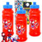 Spidey and Friends - Botella de agua de plástico para niños y niñas, paquete de viaje de 3 piezas con botella de agua reutilizable para el hogar, la escuela y los deportes, calcomanías de Spiderman y