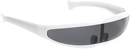 PUYYDS Lustige Plastikfarbe verspiegelte Einzellinsen-Visier-Sonnenbrille Cyclops Cosplay-Brille