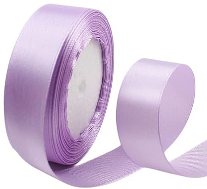 23 Meter Satinband Violett 25mm Satinband Bänder, Breit Schleifenband Dekoband Stoffband Geschenkband Hochzeitsdeko Schleife für Geschenkverpackung,Kunsthandwerk,Haarschleifen,Blumenstrauß,Dekoration