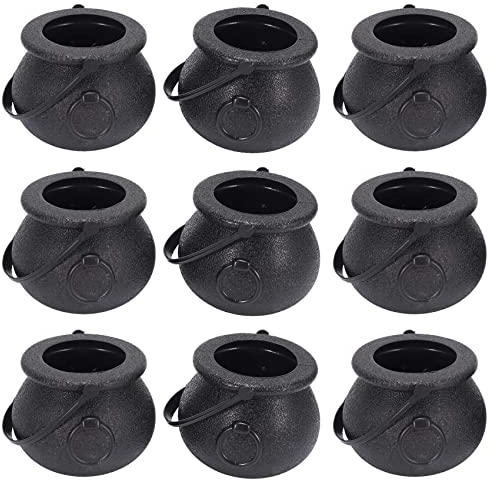 WETG 10pcs nero calderone titolare pentola con manico secchio calderone nero for