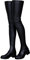 Stivali Alti alla Coscia da Donna, Stivali Lunghi sopra Il Ginocchio in Pelle Scamosciata Elasticizzata da Donna,Black (No Velvet),39 EU