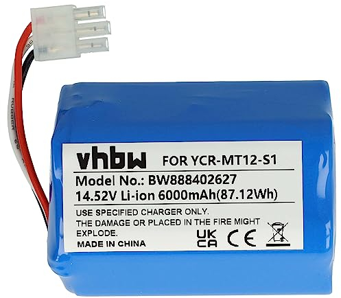 vhbw Akku Ersatz für iClebo YCR-M07-20W, YCR-MT12-S1 für Home Cleaner Heimroboter (6000mAh, 14,52V, Li-Ion)
