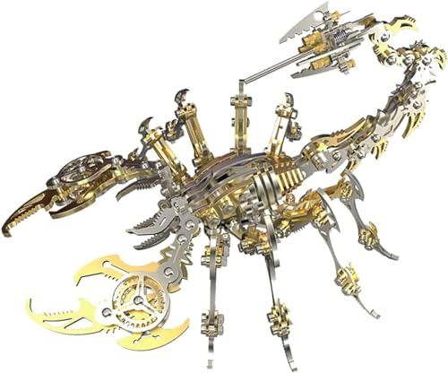 UpGLeuch Gold 3D Metal Puzzles for Adults Scorpion Metal Model Kits with Tool, Colorful 3D Metal Puzzle Scorpion DIY Model Kit, Desktop Toy Gifts for Adults