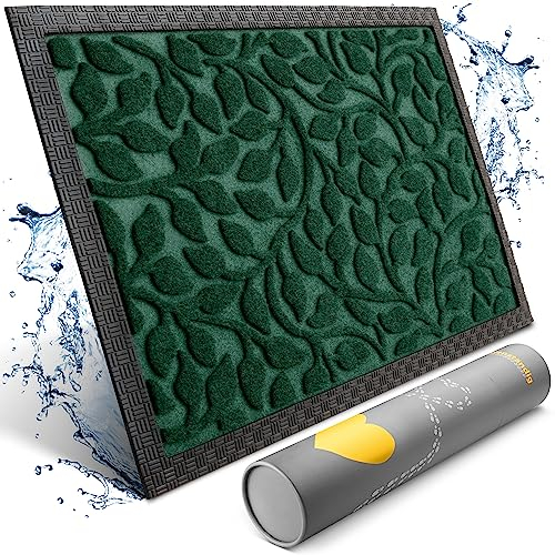 Bodenständig® Fußmatte außen und innen [robust] - Saubere Schuhe Dank geriffelter Oberseite - Perfekte Größe 40x60cm Grün - Fussmatte aussen Türmatte Haustür fussabstreifer innen Bereich