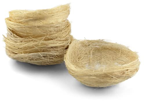 Netuno 6X Deko-Vogelnest Ostern aus Sisal 7 cm Creme Osternest naturgetreues Vogelnest Zuchtnest Stroh Oster-Dekoration Naturnest Deko-Nest naturfarben Frühlingsdeko Tischdeko Osterschmuck Garten