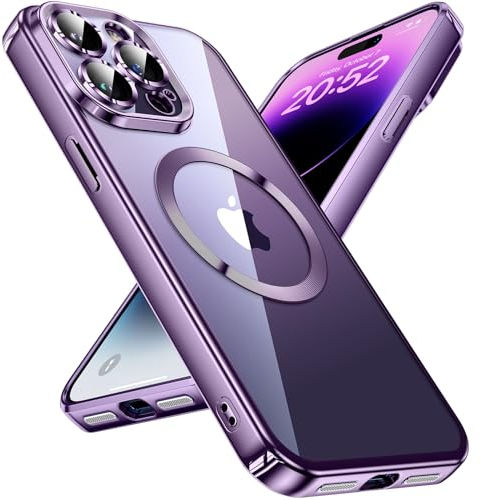 JUESHITUO EinheitsSchutz Serie iPhone 14 Pro Hülle für MagSafe (Mit Integrierter Kameraschutz) [TOP N52 Starke Magnete] Kratzfest Handyhülle iPhone 14 Pro Case für Frauen Mädchen (6,1) Dunkellila