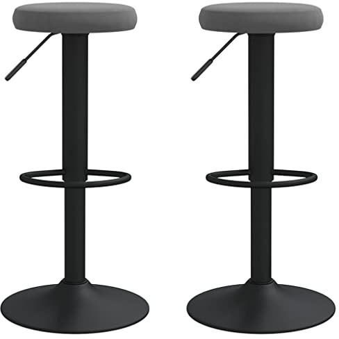 vidaXL Barhocker 2 STK. Dunkelgrau Samt