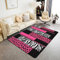 Loussiesd Tapis de salon motif léopard zèbre, 100 x 150 cm, motif guépard, rose, blanc, noir, pour intérieur, tapis de sol antidérapant, motif géométrie