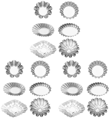 Hemoton Egg Tart Molds 18 Pack Stainless Steel Cupcake Molds Tart Pan Mini Tart Tins for Baking