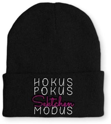 tshirtladen Hokus Pokus Sektchen Modus Statement Beanie Mütze mit Spruch, Farbe: Black