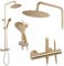 Rea Duschsäule mit Thermostat VINCENT Gold Brush Messing Duschsystem für Badezimmer (Gold)
