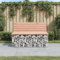 Festnight Gabionenbank Gartenbank Gabionen Bank Sitzbank Parkbank Gabione Steinkorb Gabionen-Gartenbank mit Lehne - Garten-Bank mit Sitzfläche aus Douglasienholz - 103 x 70 x 65 cm