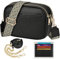 TEUEN Damen-Umhängetasche, Kleine Crossbody Bag PU Leder Elegante Schultertasche mit 2 Abnehmbar Breitem und Kette Schultergurt Handytasche Handtaschen ＆ 4 Geldbeutel Kartenfächer