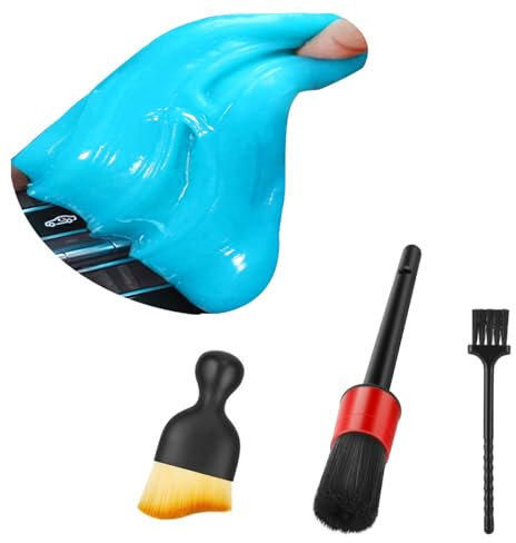 Fitosy Kit de gel de nettoyage pour intérieur de voiture, brosse douce pour grille d'aération de tableau de bord, brosses de nettoyage pour voiture, camion, SUV, camping-car