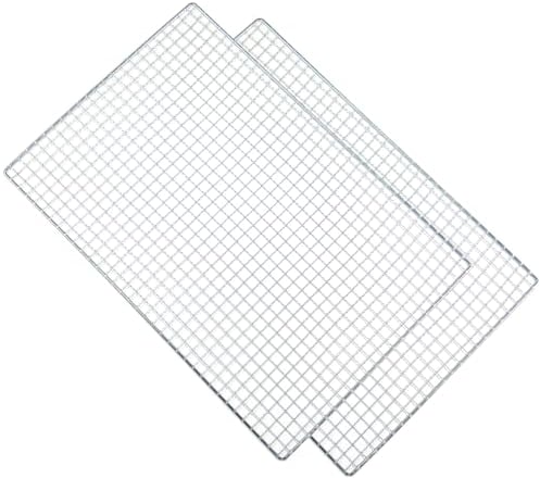 Bratroste, 2 Stück, 30 x 20 cm, Edelstahl-Grillroste zum Backen und Kühlen von Grillen im Ofen, Party, Abendessen und im Freien (2, 40 x 24,9 cm)