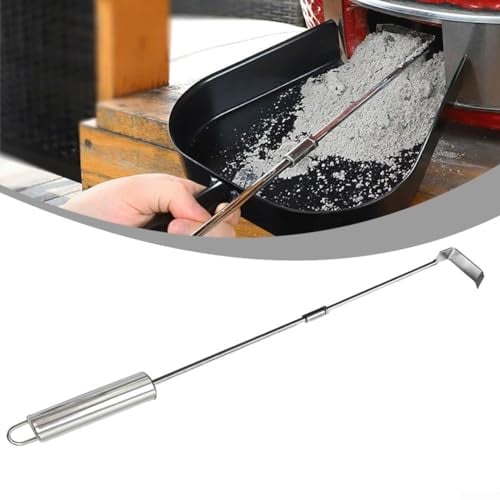 Ash Rake Tool, 18 Stove Ash Rake BBQ Ash Tool Scraper for Pizza Oven Charcoal Smoker Wood Burning Stoves