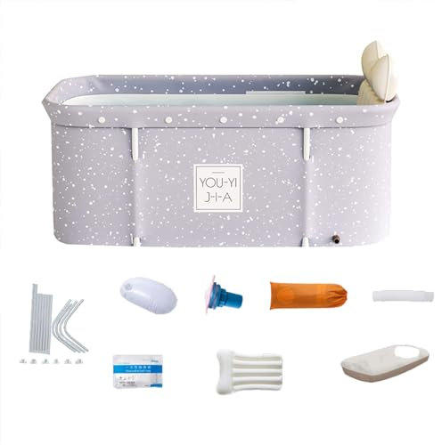 Baignoire pliable, baignoire mobile portable pour adultes, baignoire à commutation de température chaude et froide efficace 120 cm x 55 cm x 50 cm