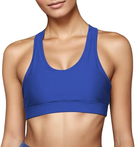 Neckholder Sport Bh Rückenfrei Fitness Bustier Damen - Sport Bh Mit Handytasche - Gym Sport Bh Damen Rückenfrei - Bh Ohne Bügel Rücken Große Brüste Starker Halt Push Up Gepolstert Neckholder Top Gym