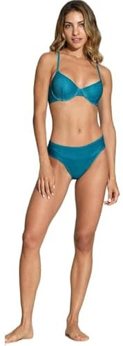 BISBIGLI Bikini lurex ferretto coppa C slip alto art. 617106-5, Ottanio