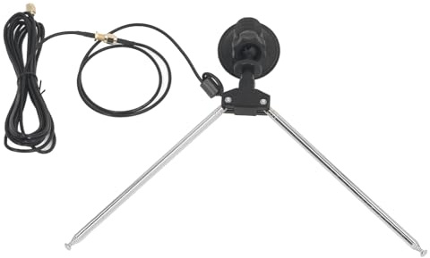 Teleskop-Dipol SDR-Empfängerantennen-Set, VHF-UHF-Bereich, mit 60 cm RG174-Kabel, Ferritdrossel, Saugnapf-Montagesockel, SMA-Stecker für Fenster und Wandmontage
