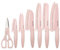 KATISUN Knife Set 7-Piece, Vibrant Colors, Japanese Steel Blades, Ergonomic Handles - Long-Lasting and Razor Sharp Kitchen Knife Set(Pink)