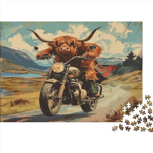 Highland Cattle 1000 Piece Puzzle for Adults 1000 Pieces Puzzle Jigsaw Puzzles Highland Cows Educational Games Relax Puzzles Games Impossible Puzzles Games Gift 1000pcs (75x50cm)