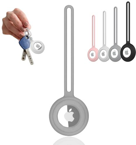Portachiavi in silicone per Apple Airtag, custodia con cinturino per AirTag, protezione resistente per chiavi, bagagli e animali domestici, custodia localizzatore Apple (Colorato, Quattro)